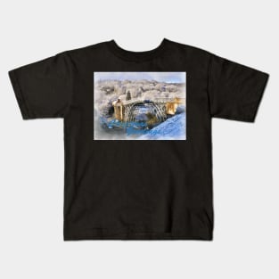 Christmas Greetings Cards Ironbridge in Snow Kids T-Shirt